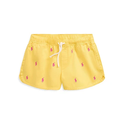 Girl's Polo Pony Cotton Twill Shorts