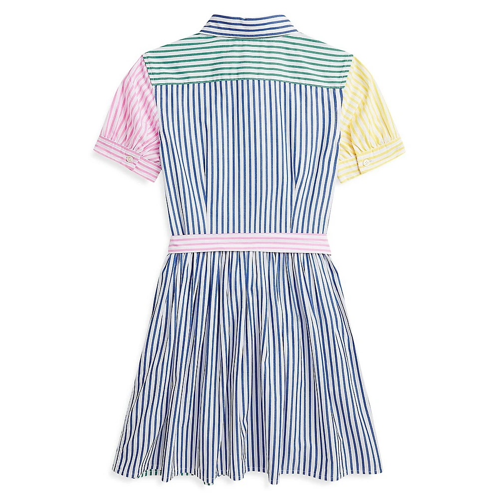 Girl's Striped Cotton Fun Shirtdress