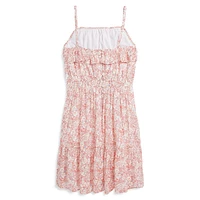 Girl's Floral Cotton Seersucker Dress