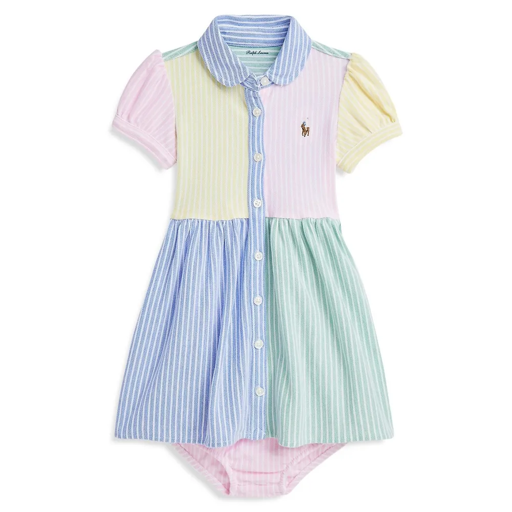 Baby Girl's Mesh Fun 2-Piece Shirtdress & Bloomer Set