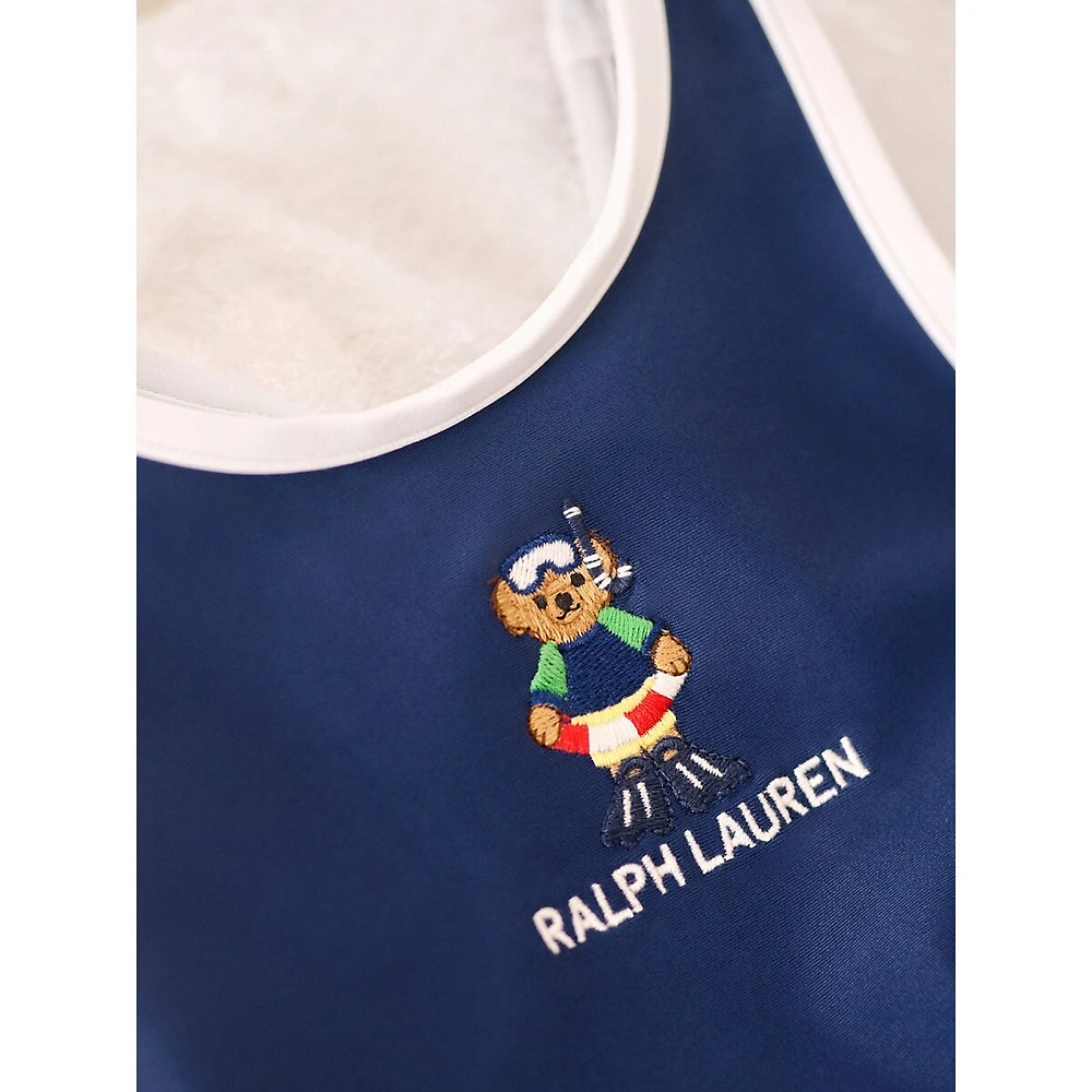 Baby Girl's Polo Bear Ruffled One-Piece Swimsuit