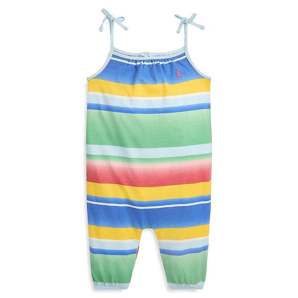 Baby Girl's Striped Cotton Jersey Romper