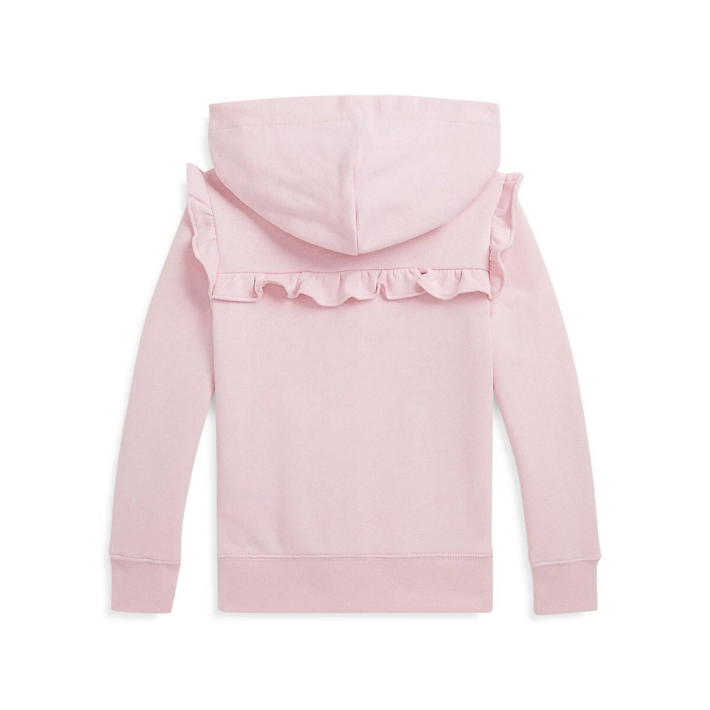 Little Girl's Ruffled Terry Full-Zip Hoodie