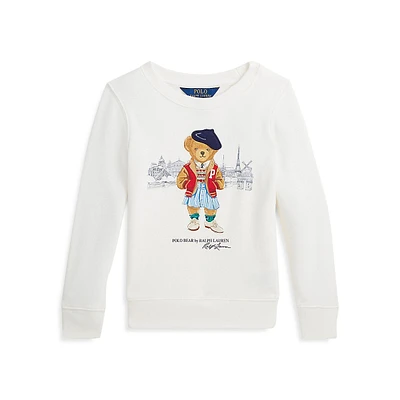 Little Girl's Polo Bear Paris Terry Sweatshirt
