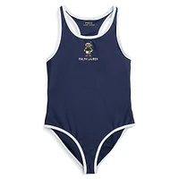 Little Girl's Polo Bear One-Piece Swimsuit