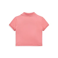 Little Girl's Twist-Front Stretch Mesh Polo Shirt