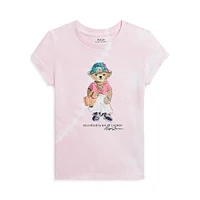 Little Girl's Polo Bear Tie-Dye Cotton Jersey T-Shirt