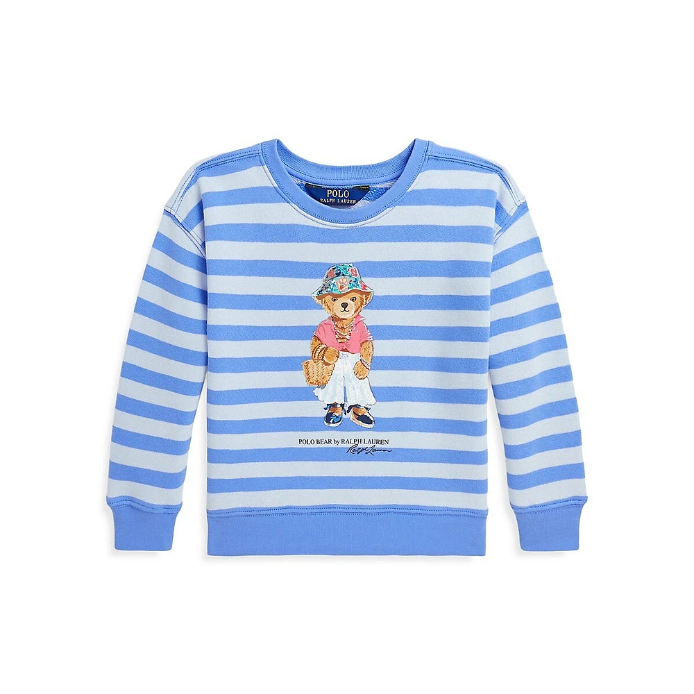 Little Girl's Polo Bear French Terry Sweatshirt