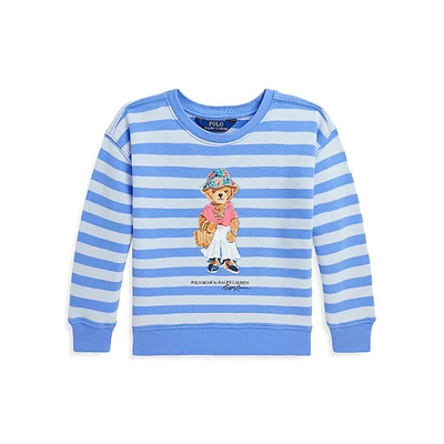 Little Girl's Polo Bear French Terry Sweatshirt