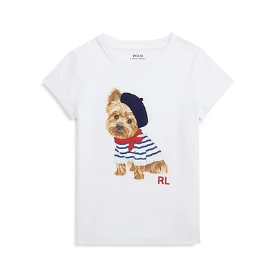 Little Girl's Dog-Print Cotton Jersey T-Shirt
