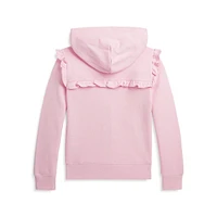 Girl's Ruffled Terry Full-Zip Hoodie