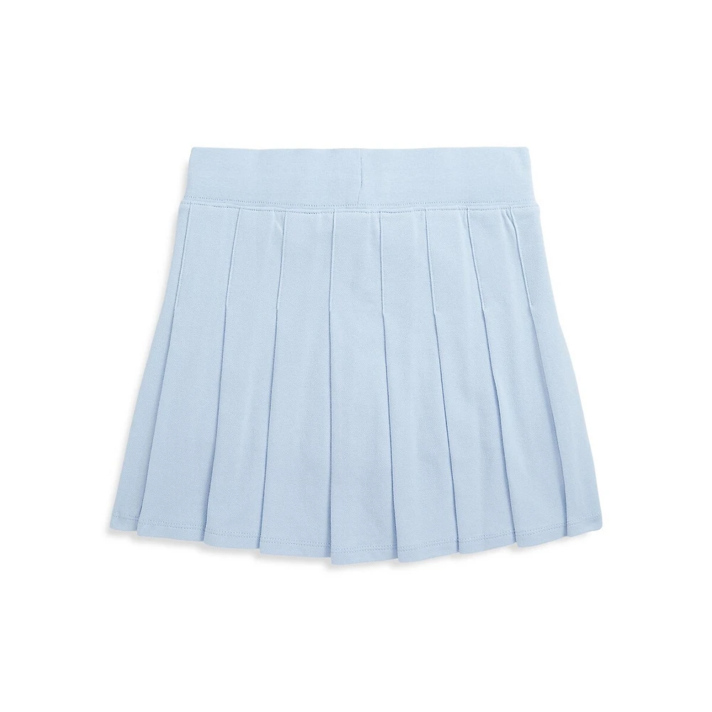 Girl's Pleated Mesh Skort