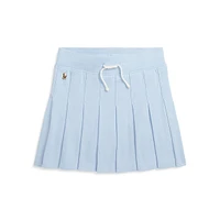 Girl's Pleated Mesh Skort