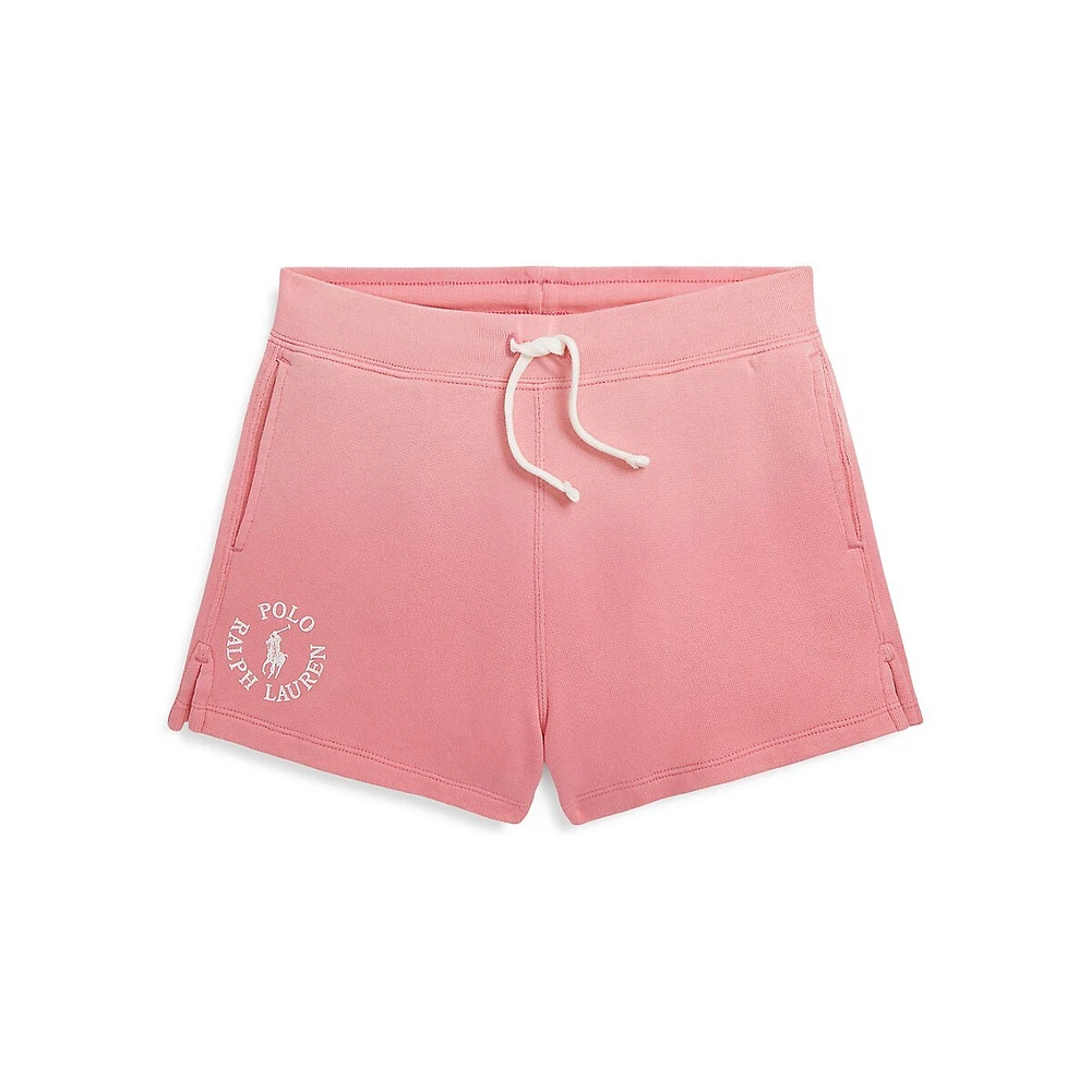 Girl's Big Pony Logo Cotton Terry Shorts