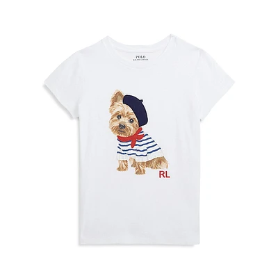 Girl's Yorkie Dog-Print T-Shirt