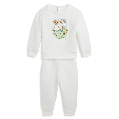 Baby Boy's 2-Piece Polo Bear Fleece Sweatshirt & Pants Set