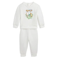 Baby Boy's 2-Piece Polo Bear Fleece Sweatshirt & Pants Set