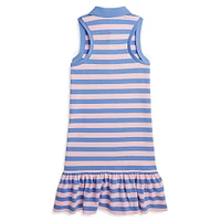 Girl's Striped Mesh Polo Dress