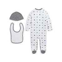 Baby Boy's Polo Bear Cotton 3-Piece Gift Set