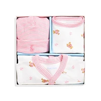 Baby Girl's Floral Cotton 3-Piece Gift Set