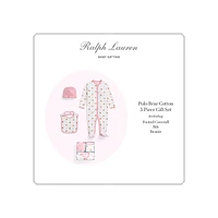 Baby Girl's Floral Cotton 3-Piece Gift Set