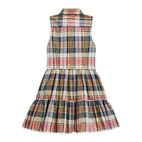 Little Girl's Plaid Madras Shirt Dress