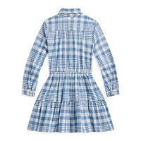 Little Girl's Gingham Madras Shirt Dress