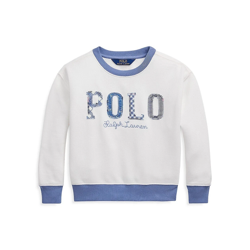 Little Girl's Mixed-Logo Fleece Sweatshirt