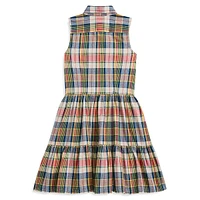 Girl's Plaid Cotton Madras Shirt Dress