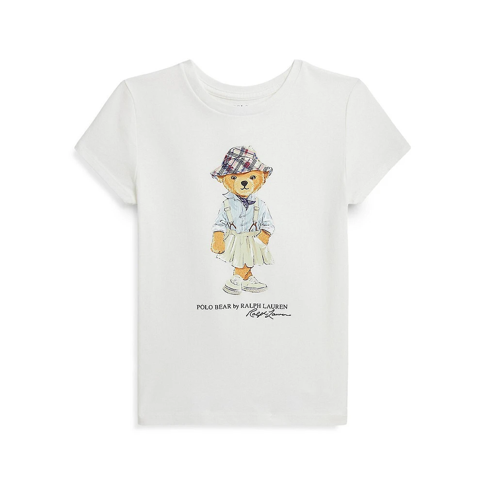 Girl's Polo Bear Cotton Jersey T-Shirt