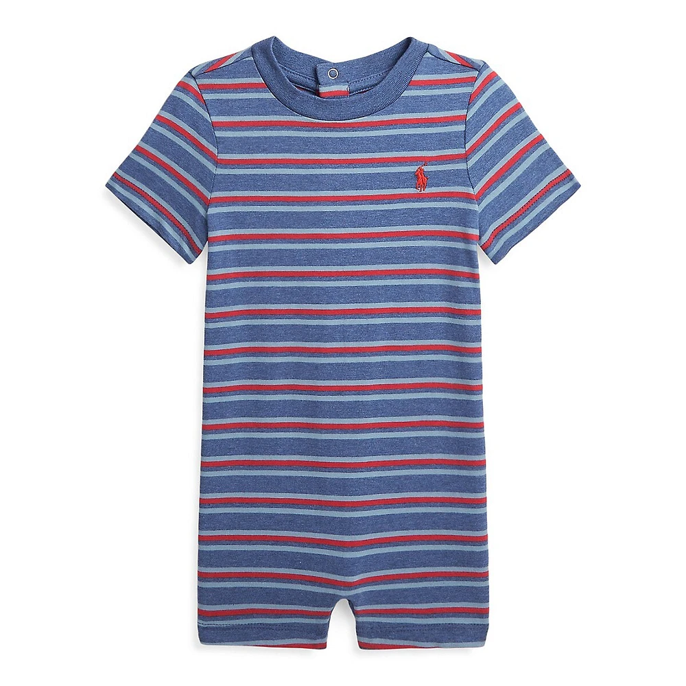 Baby Boy's Striped Jersey Shortalls