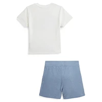 Baby Boy's 2-Piece Logo T-Shirt & Mesh Shorts Set