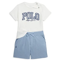 Baby Boy's 2-Piece Logo T-Shirt & Mesh Shorts Set