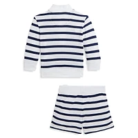 Baby Boy's 2-Piece Striped Spa Terry Pullover & Shorts Set