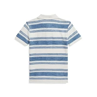 Little Boy's Striped Cotton Mesh Polo Shirt