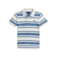 Little Boy's Striped Cotton Mesh Polo Shirt