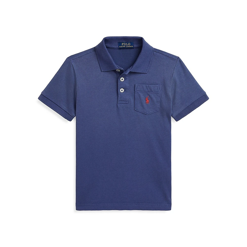 Little Boy's Cotton Jersey Pocket Polo Shirt