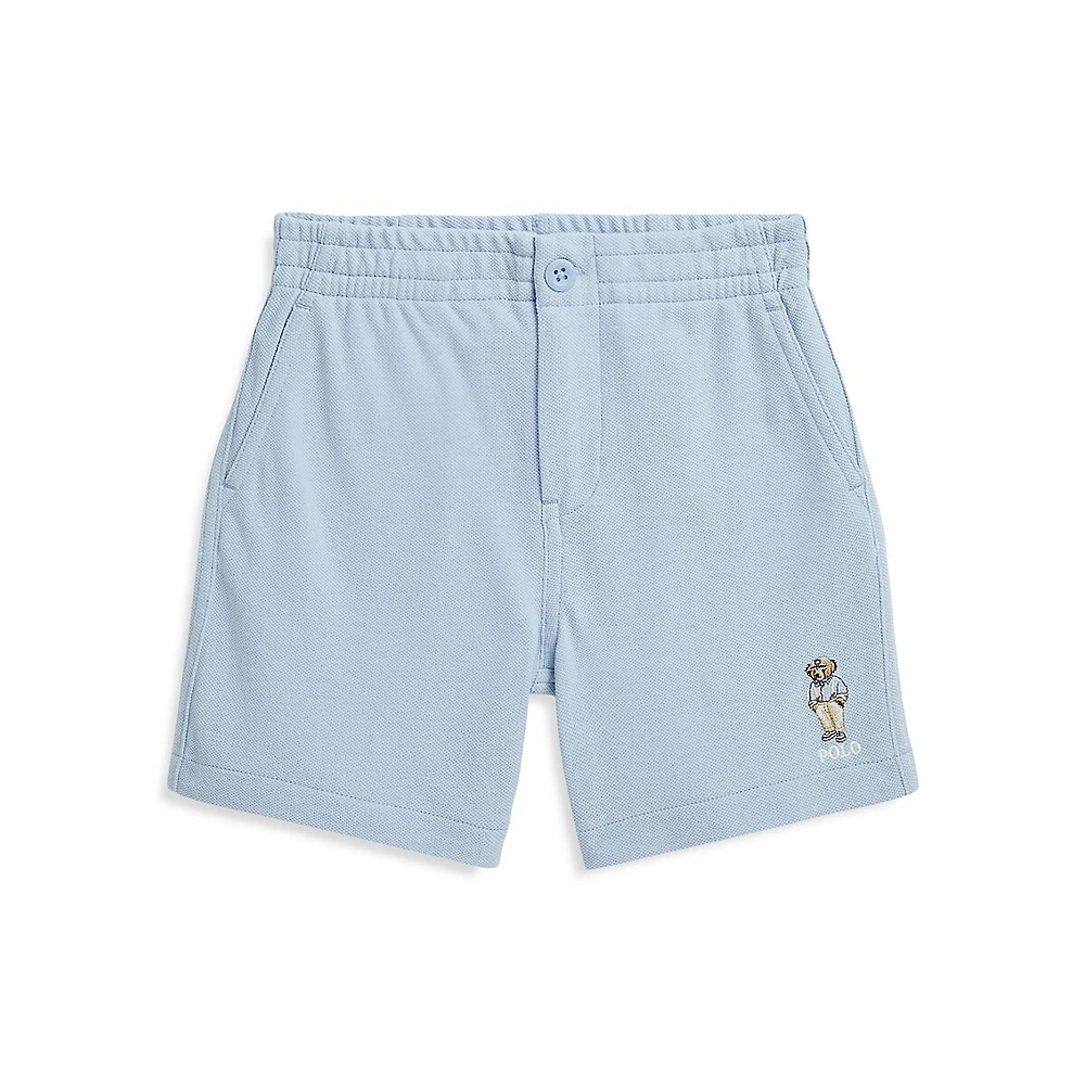 Little Boy's Polo Bear Cotton Mesh Shorts