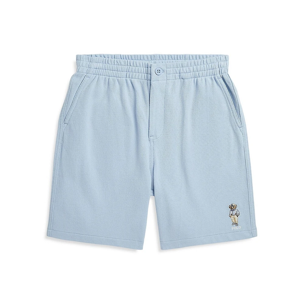 Boy's Polo Bear Cotton Mesh Shorts