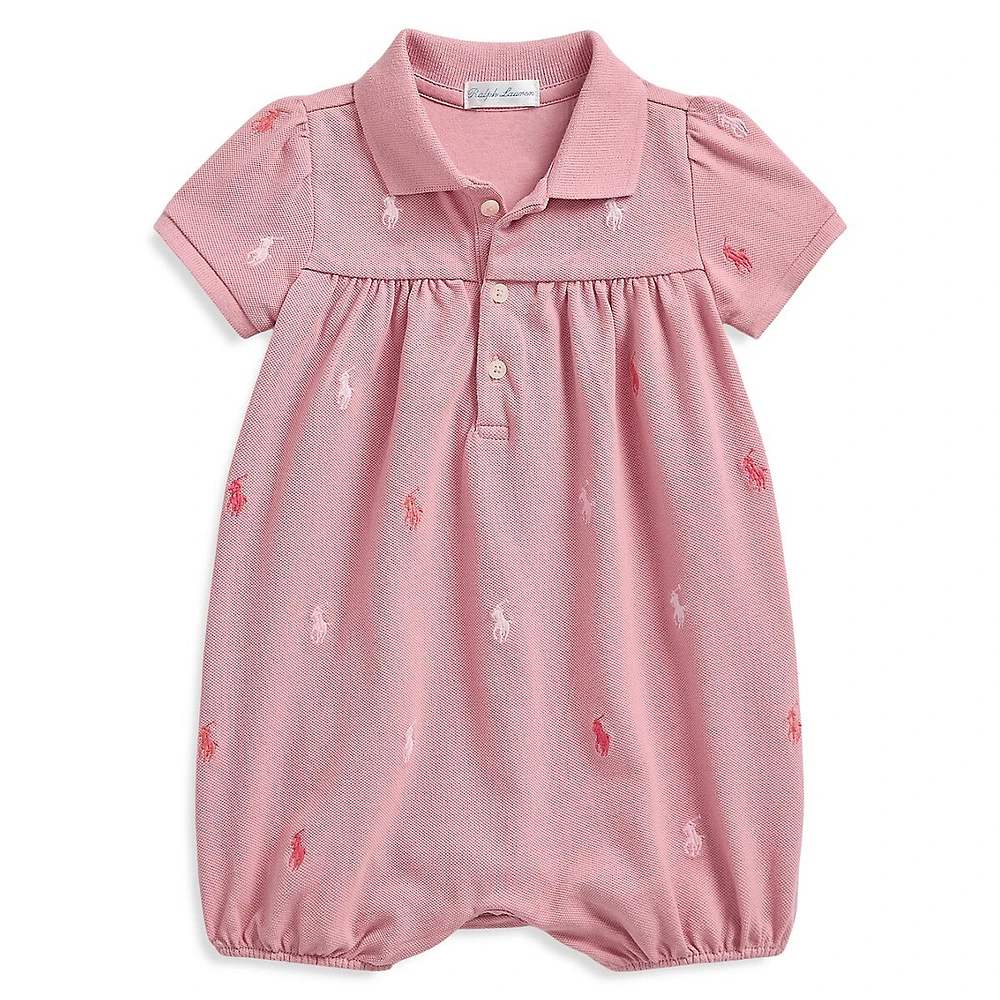 Baby Girl's Polo Pony Bubble Shortalls