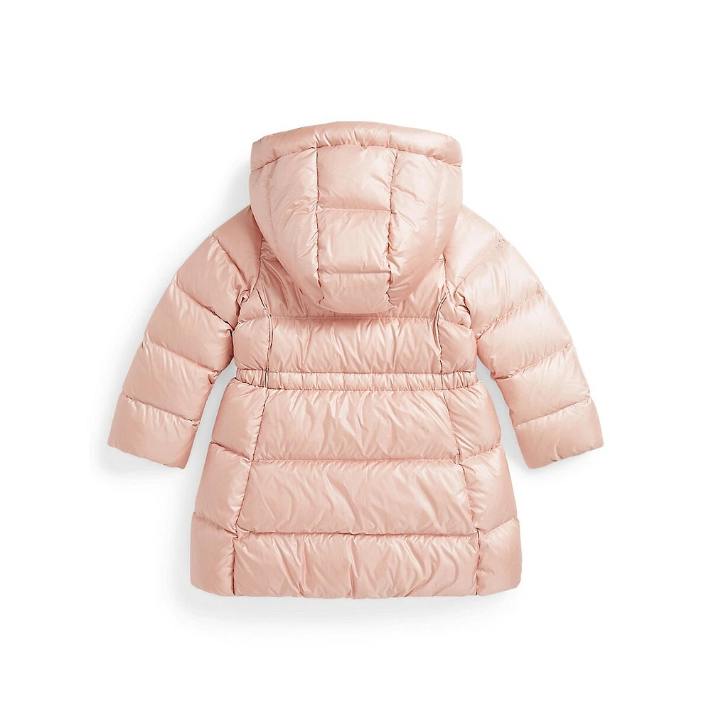 Little Girl's Down-Blend Metallic Quilted Winter Jacket