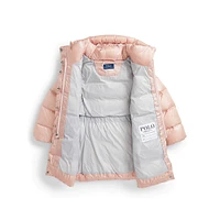 Little Girl's Down-Blend Metallic Quilted Winter Jacket