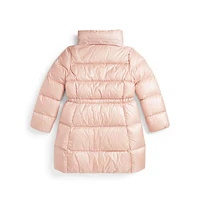 Girl's Down-Blend Metallic Quilted Winter Jacket