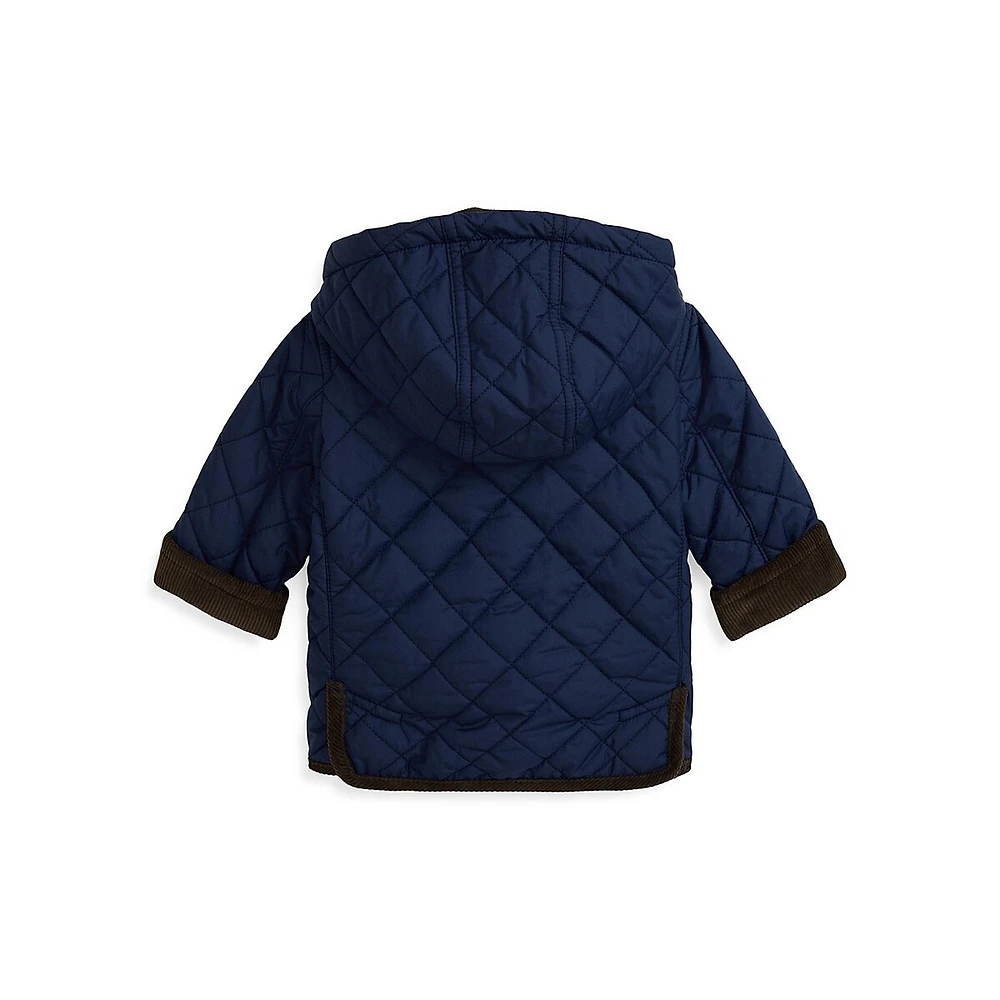 Baby Boy's Quilted Hooded Barn Jacket