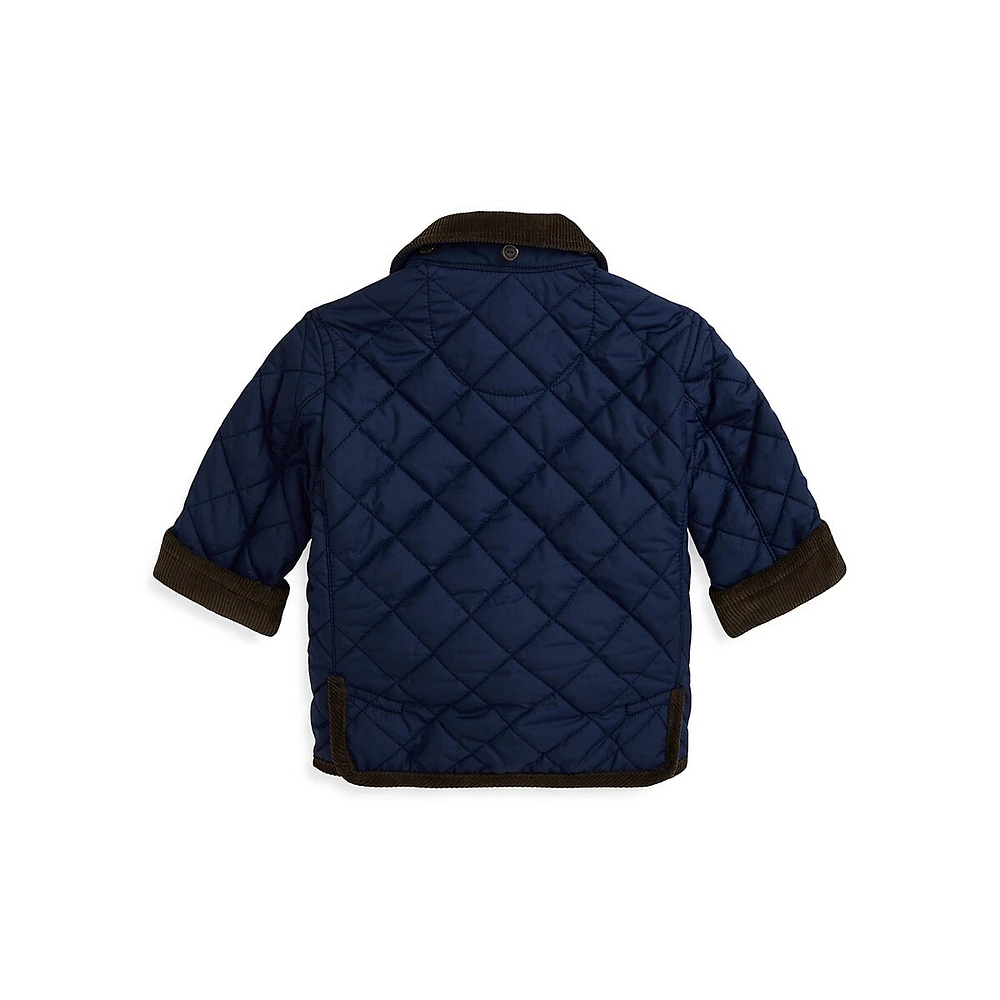 Baby Boy's Quilted Hooded Barn Jacket