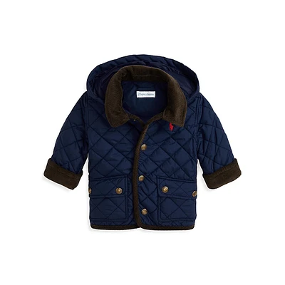 Baby Boy's Quilted Hooded Barn Jacket