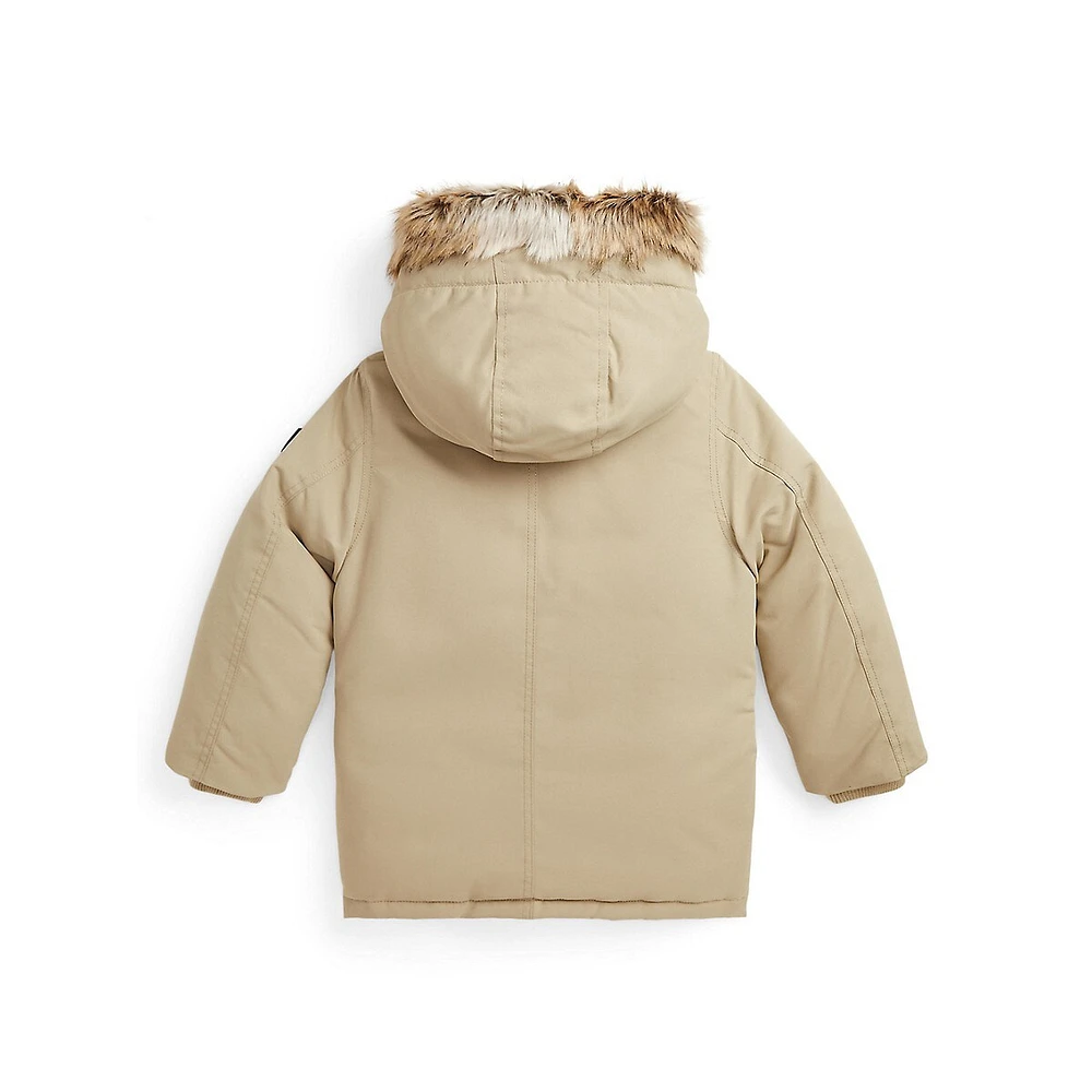 Little Boy's Faux Fur-Trimmed Hood Down Parka