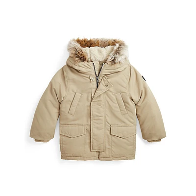 Little Boy's Faux Fur-Trimmed Hood Down Parka