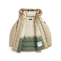 Boy's Faux-Fur-Trim Down Parka