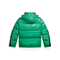 Boy's Logo-Tape Hooded Down Jacket